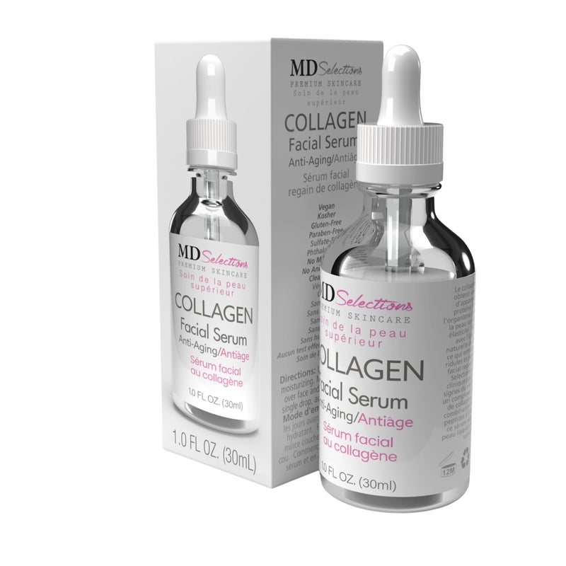 MD Selections Collagen Facial Serum Tighten, Firm & Smooth with Collagen Peptide & Green Tea, Advanced Collagen Repair Anti Aging Facial Formula, 1 Oz - Image 4